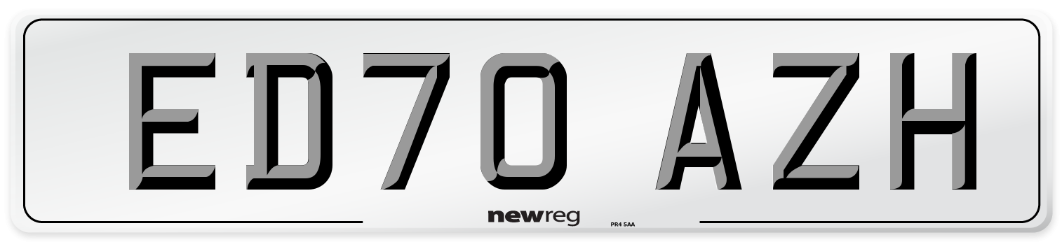 ED70 AZH Number Plate from New Reg
